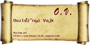 Oszlányi Vajk névjegykártya